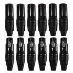 Paquete De Conectores 6 Canon Xlr Macho Y 6 Canon Xlr Hembra