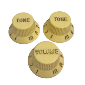 BOTONES AXLABS MOD. STRAT STYLE KNOB SET (GOLD FONT)