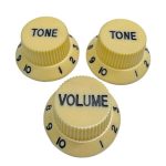 BOTONES AXLABS MOD. STRAT STYLE KNOB SET(BLACK FONT)