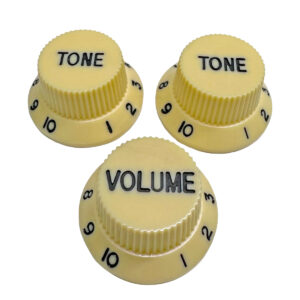 BOTONES AXLABS MOD. STRAT STYLE KNOB SET(BLACK FONT)